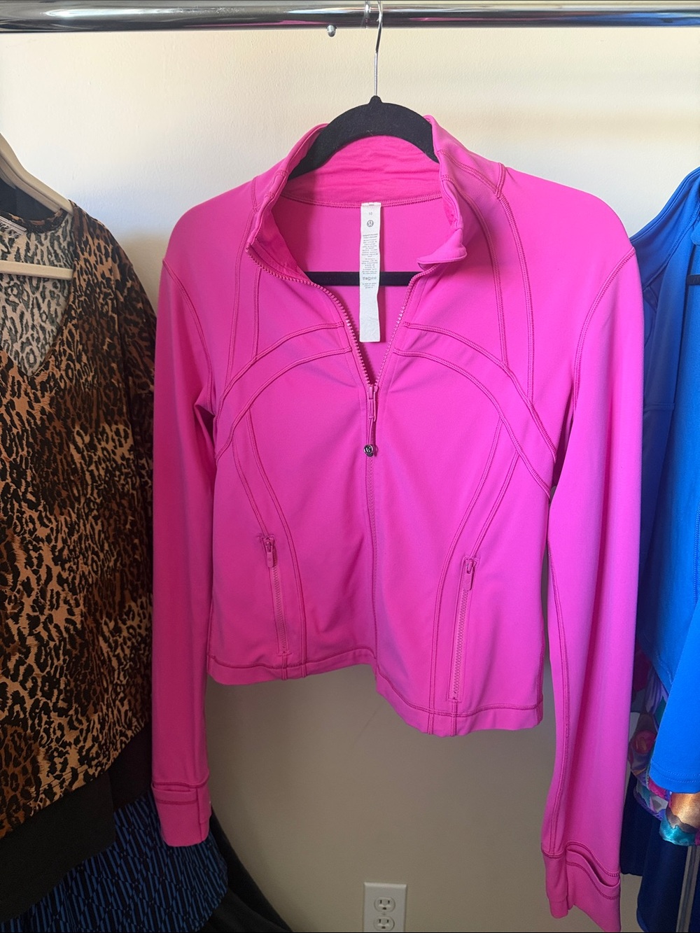 lululemon athletica Women's Bright Pink Full-Zip Bomber Jacket